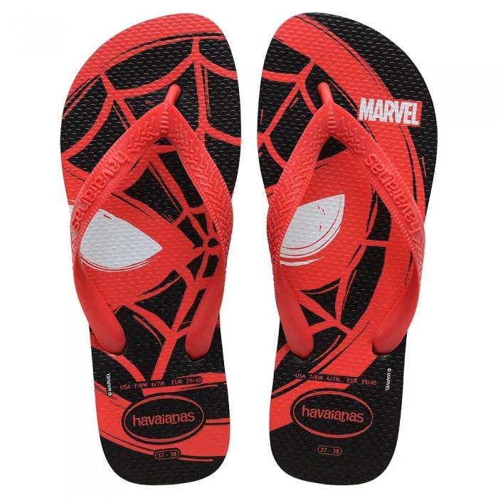 [해외]하바이아나스 Top Marvel Logomania 슬리퍼 141287146 Black / Red Ruby