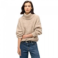 [해외]슈퍼드라이 Brushed Rib Slouch Nk 하이넥 스웨터 141197878 Light Sand Twist