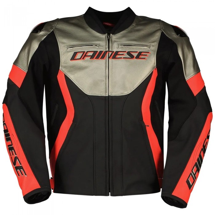 [해외]다이네즈 Racing 5 가죽 자켓 9141291934 Silver / Black / Red Fluo