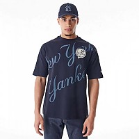 [해외]뉴에라 MLB Script Grphc Oversized New York Yankees 반팔 티셔츠 141414769 Navy