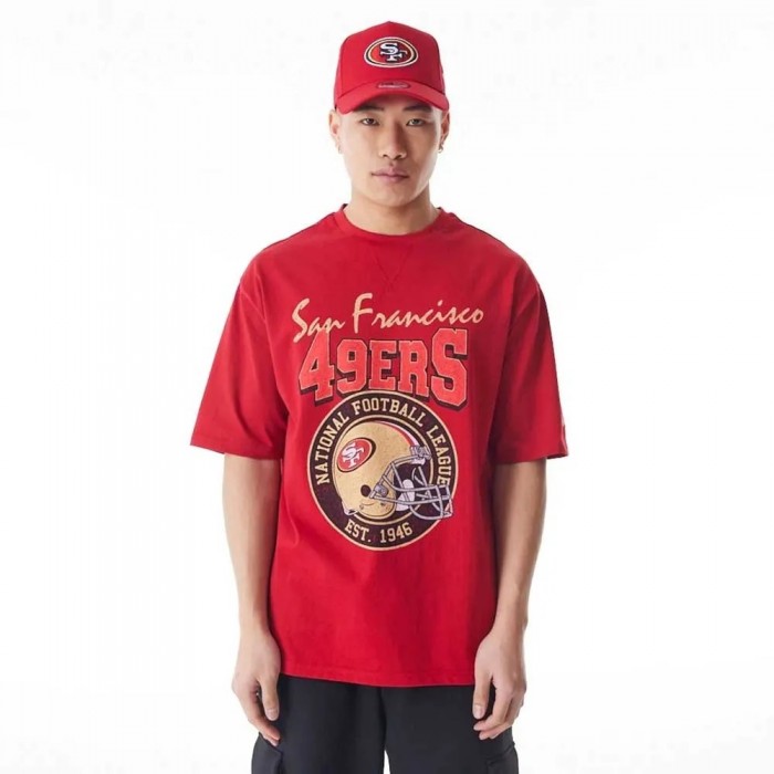 [해외]뉴에라 NFL 헬멧 Grphc Oversized San Francisco 49Ers 반팔 티셔츠 141414833 Red