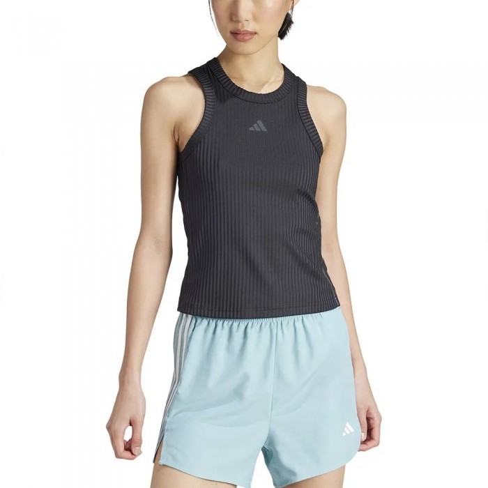 [해외]아디다스 All Gym Seasonal Rib Tight Fit Tonal 3 Stripes tank 스포츠 탑 12141050049 Black