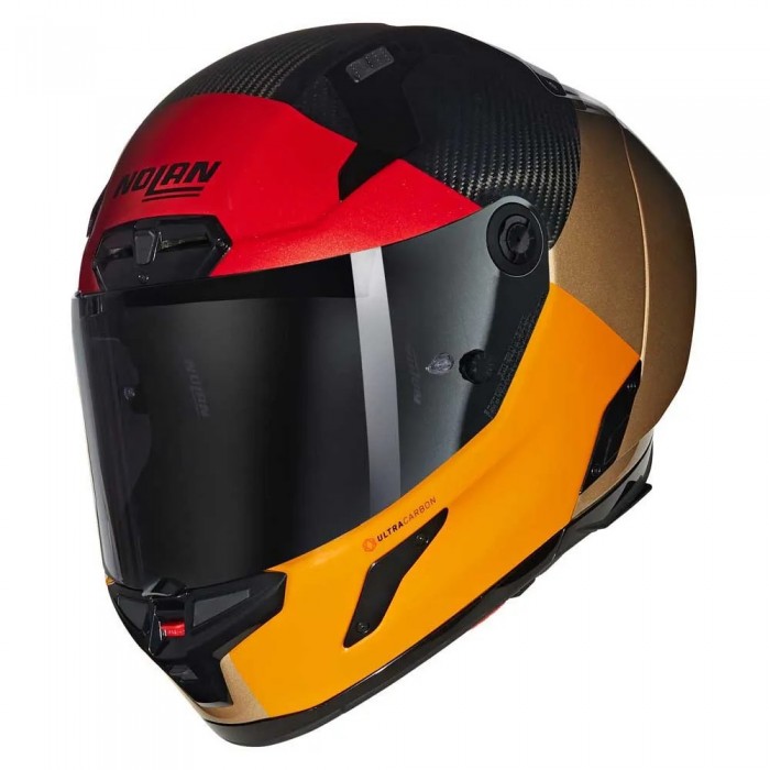 [해외]놀란 X-804 RS Ultra Carbon Blocco 풀페이스 헬멧 9141452304 Carbon / Orange / Beige / Red Visceral