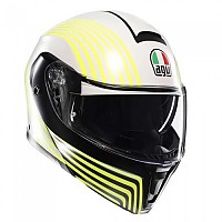 [해외]AGV Streetmodular 모듈형 헬멧 9141295604 Iseo Matt White / Black / Yel Fluo