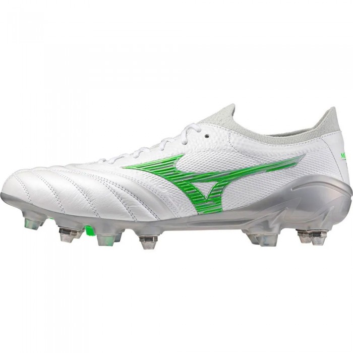 [해외]미즈노 Morelia Neo IV Beta Japan Mix 축구화 3141511008 White / Neon Green / Cool Gray 3C