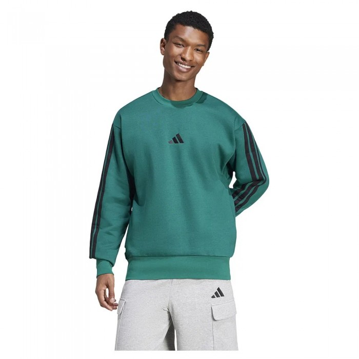 [해외]아디다스 Essentials 3 Stripes 플리스 스웨트셔츠 141541418 Collegiate Green / Black