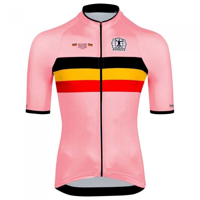 [해외]BIORACER Icon Official Belgian Cycling 반팔 저지 1141598225 Belgian Cycling Think Pink