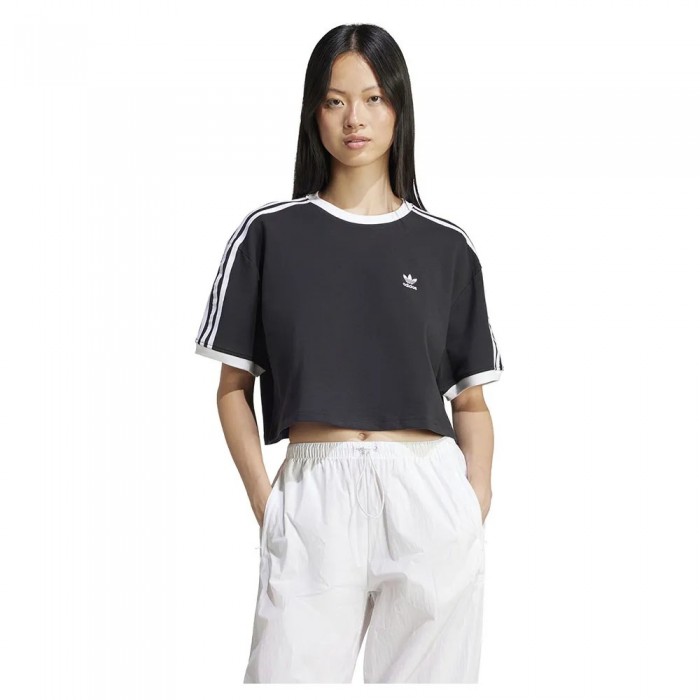 [해외]아디다스 ORIGINALS Adicolor 3 Stripes Loose Crop 반팔 티셔츠 141517100 Black