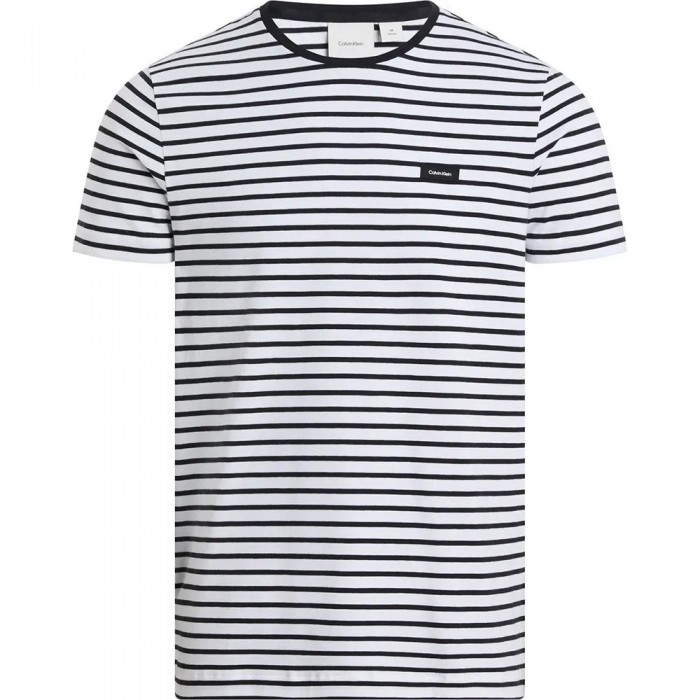 [해외]캘빈클라인 Stretch Slim Stripe 반팔 티셔츠 141679772 White / Black Stripes