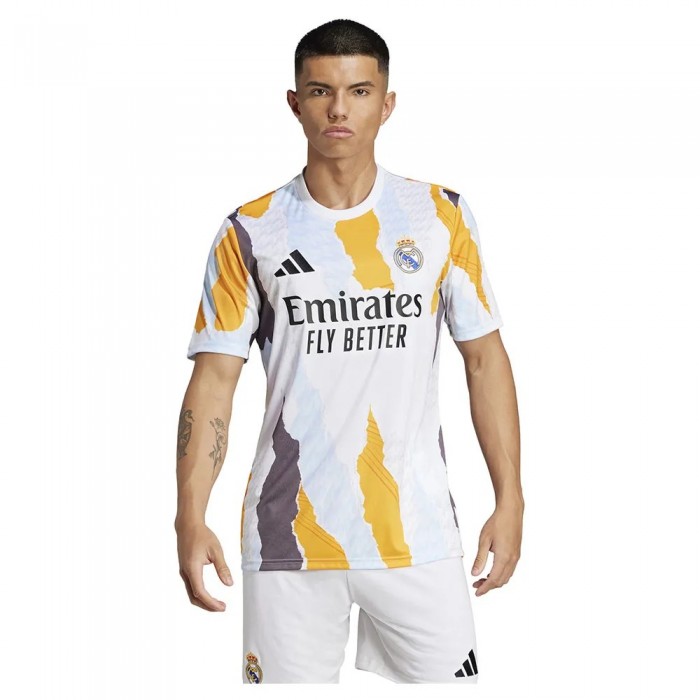 [해외]아디다스 Real Madrid 24/25 경기 전 반팔 티셔츠 3141585549 White / Crew Orange / Charcoal / Glow Blue