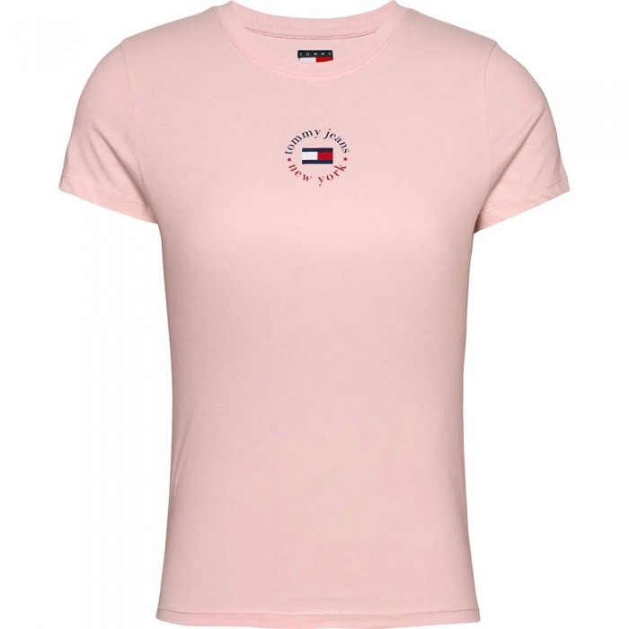 [해외]타미 진 Essential Logo 2 Slim Fit 반팔 티셔츠 141679379 Precious Pink