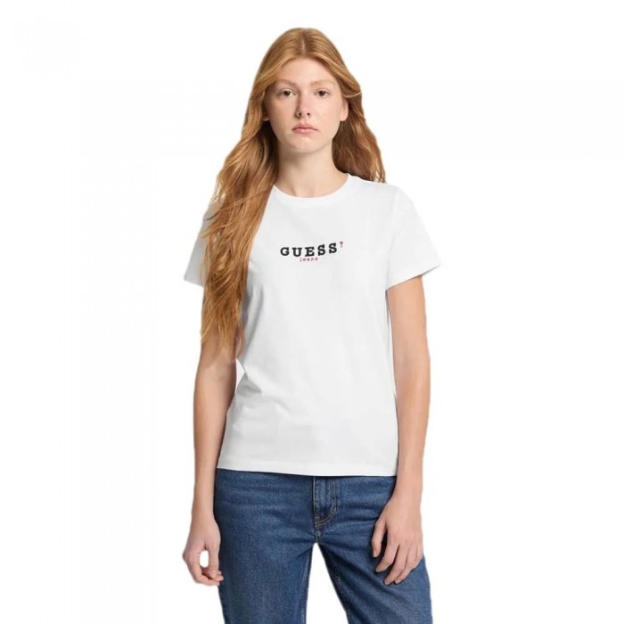 [해외]GUESS JEANS Gj Cn Reg 3D Embr Guetee 반팔 티셔츠 141631509 Pure White