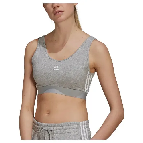 아디다스 3 Stripes Crop 스포츠 탑 2138107941