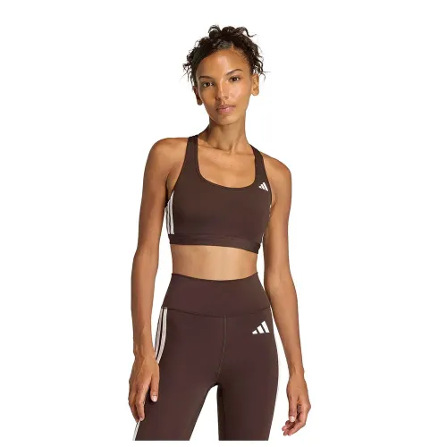 아디다스 Optime Essentials Workout 3 Stripes 미디엄 임팩트 스포츠 브라 2142696249