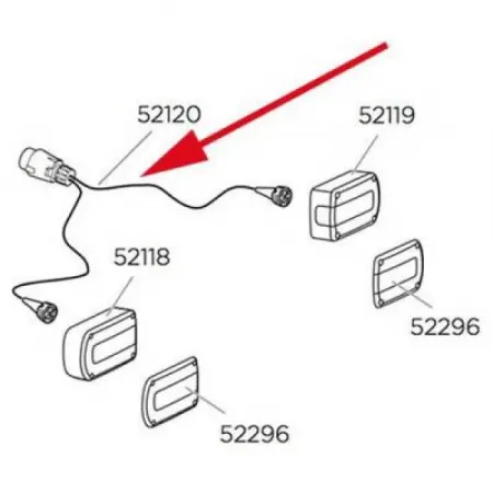 툴레 케이블 Set Minipoint 7 Pin 1400 mm 52120 예비 부품 3136934605