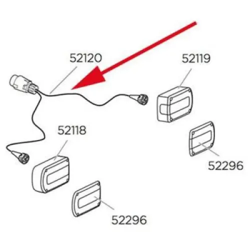 툴레 케이블 Set Minipoint 7 Pin 1400 mm 52120 예비 부품 3136934605