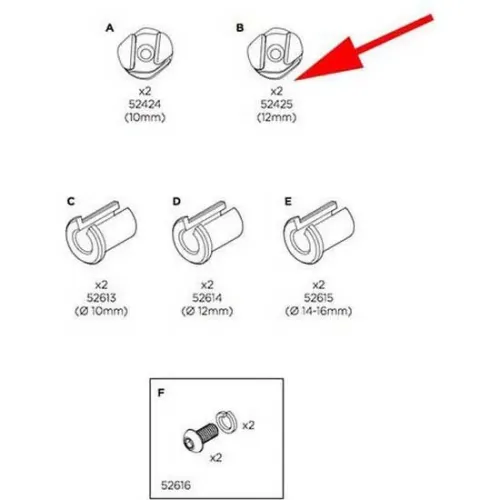 툴레 Pack´n Pedal Tour 12 mm Blade Helix Hooks 세트 3136934859