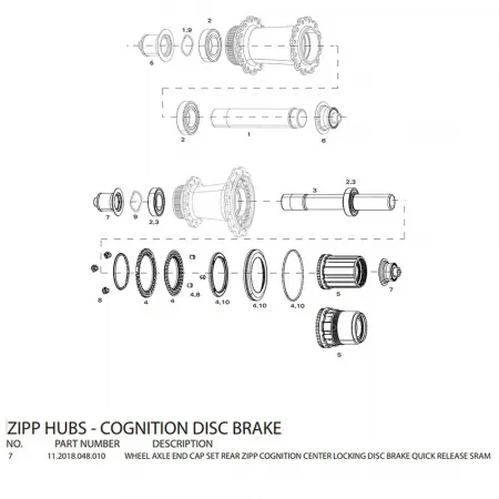 ZIPP 코그니션 디스크 리어 허브 스램을 위한 엔드 캡 3137114907