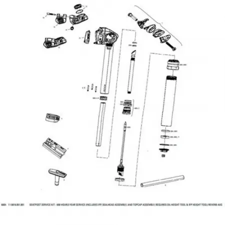 락샥 600 Hours Seatpost Service Kit Reverb AXS 클램프용 3137383798