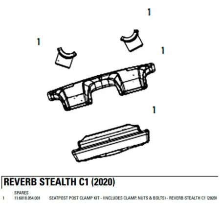 락샥 Seatpost Post Reverb Stealth C1 2020용 클램프 키트 3137383804