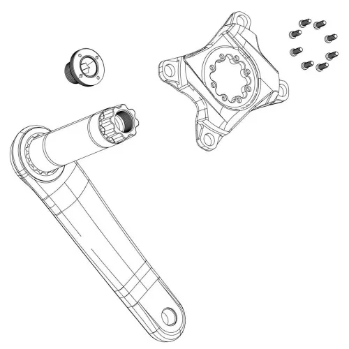 스램 Crank Bolt Kit Removable Spider Mounting Torx T20 크랭크 볼트 8 단위 3137388132