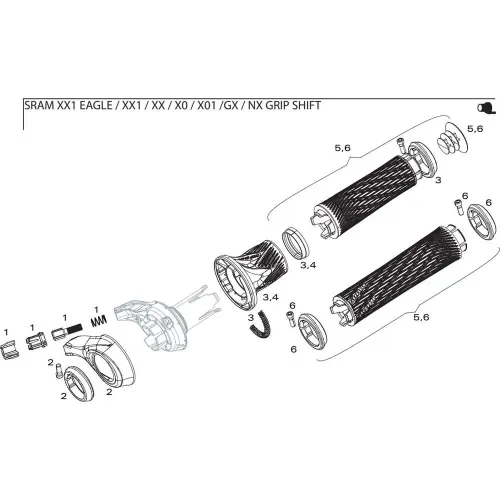 스램 Right Twist Shifter Grip XX1/X01 Eagle 핸들 그립 3137388150