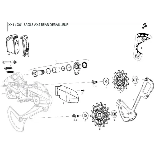 스램 X01 Eagle Set 11.7518.097.001 커버 캡 3137388164