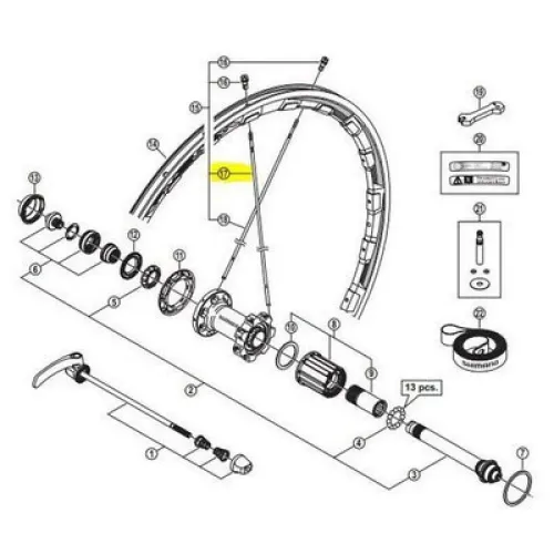 시마노 RS81 C35 CL Rear Right 스포크 3137552082