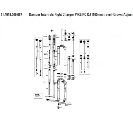 락샥 Damper Assembly Crown Charger RC Pike DJ 서비스 키트 3137670328