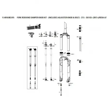 락샥 Rebound Damper 27.5 SID B2 Plus/Reba A7 손잡이 키트 3137670396