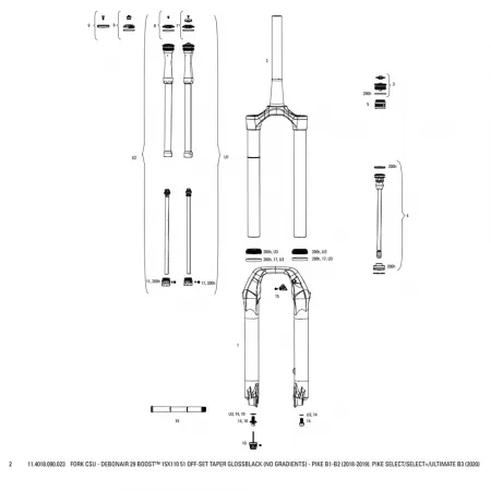 락샥 Crown/Steerer/Uppertube Debonair 51 Offset Pike B1-B2/Select/Select Plus/Ultimate B3 포크용 3137670405