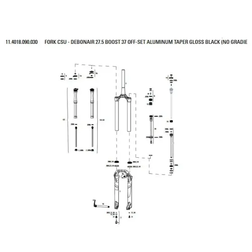 락샥 Crown/Steerer/Uppertube Debonair 37 Offset Lyrik Ultimate 포크용 3137670407