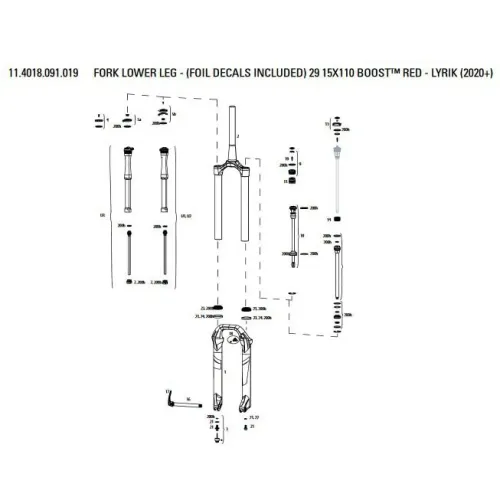 락샥 Lower Leg With Foil Decals Red Lyrik 와이드 마우스 보틀 3137670431