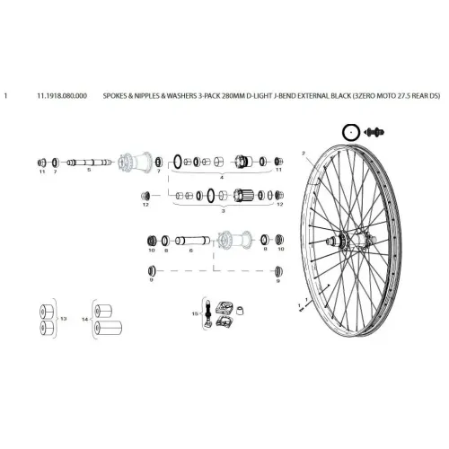 ZIPP D-Light J-Bend External 스포크 3 단위 3137670596