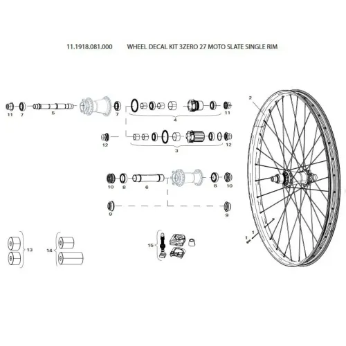 스램 Wheel Decal Kit 3Zero 27 Moto Slate Single Rim 스티커 3137670597