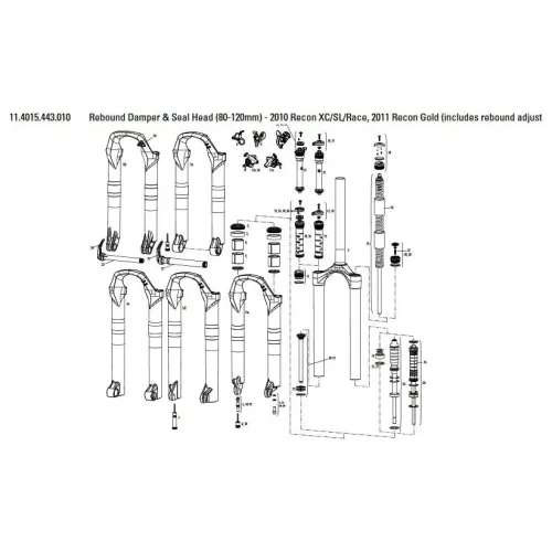 락샥 Recon XC/SL/Race 80/120 mm 리바운드 댐퍼+씰 헤드 3137782265