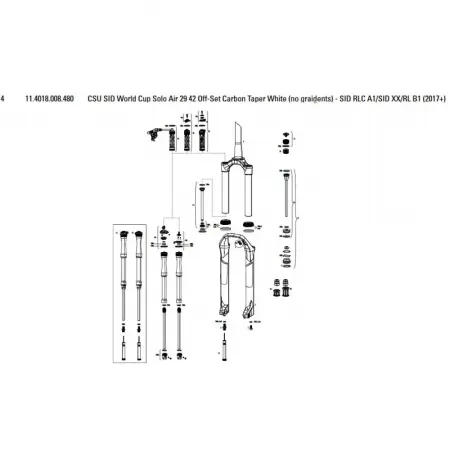 락샥 SID World Cup/RLC/XX/RL 29´´ 42 Offset Solo Air 카본 테이퍼 CSU 3137782417