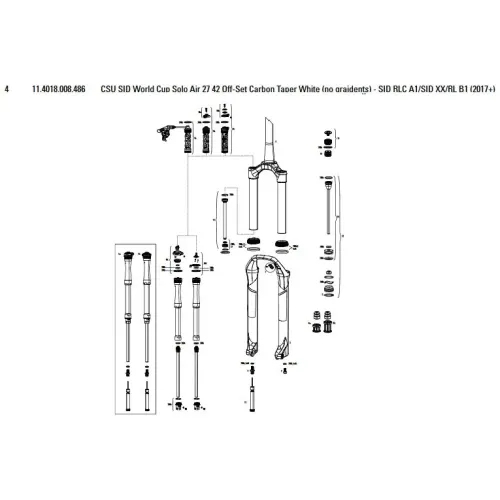 락샥 SID World Cup/RLC/XX/RL 27´´ 42 Offset Solo Air 카본 테이퍼 CSU 3137782418