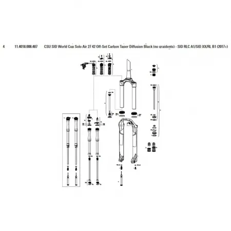 락샥 SID World Cup/RLC/XX/RL 27´´ 42 Offset Solo Air 카본 테이퍼 CSU 3137782419