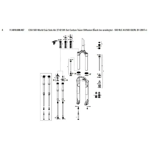 락샥 SID World Cup/RLC/XX/RL 27´´ 42 Offset Solo Air 카본 테이퍼 CSU 3137782419