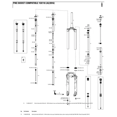 락샥 Pike 27´´/29´´ 150 mm Boost Solo Air 왼쪽 스프링 내부 3137782482