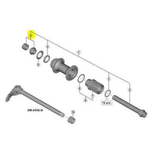 시마노 FH-MT501/MT501/MT510 Hub Rear Left Cone 도끼 (dokki) 3137800443