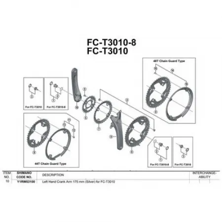 시마노 Acera T3010 왼쪽 크랭크 3137973218