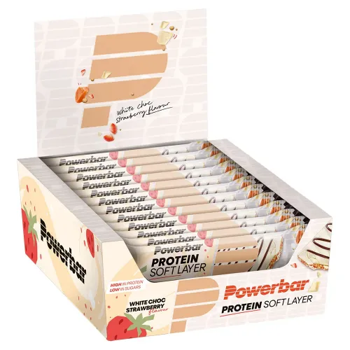 파워바 Protein Soft Layer White Choc Strawbwerry 40g 단백질 바 상자 12 단위 3138818176