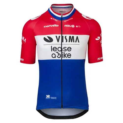 AGU Visma | Lease a Bike Replica Dutch Champion 2024 반팔 저지 3140729692