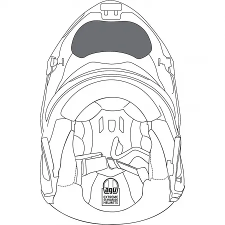 AGV Sportmodular 헬멧 턱 커튼 4137342118