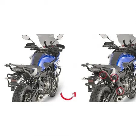 기비 V35/V37 Monokey Rapid Release 야마하 MT-07 Tracer/Tracer 700 사이드 케이스 장착 4137999933