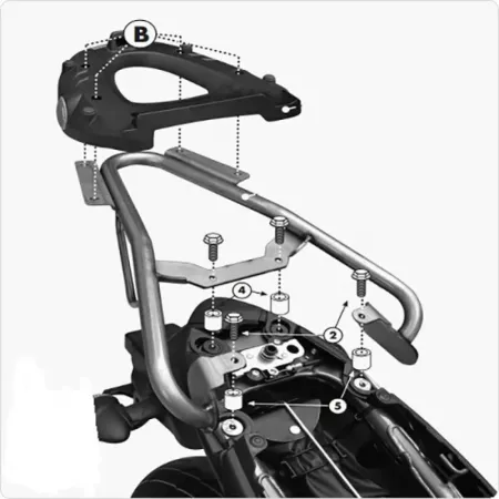 기비 Monolock 스즈키 Gladius 650 탑 케이스 후면 피팅 4137999965