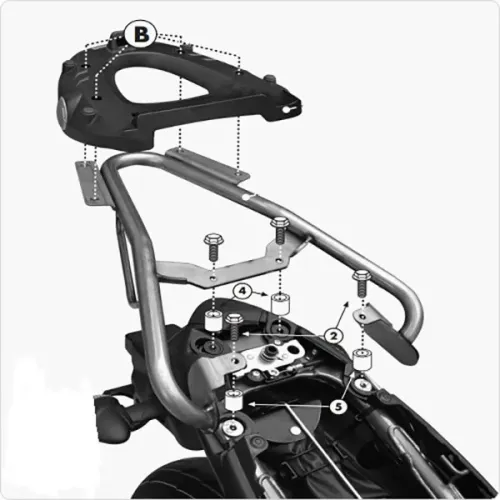 기비 Monolock 스즈키 Gladius 650 탑 케이스 후면 피팅 4137999965
