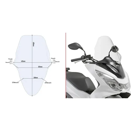 기비 D1136ST 혼다 PCX 125/150 앞유리 4138008116